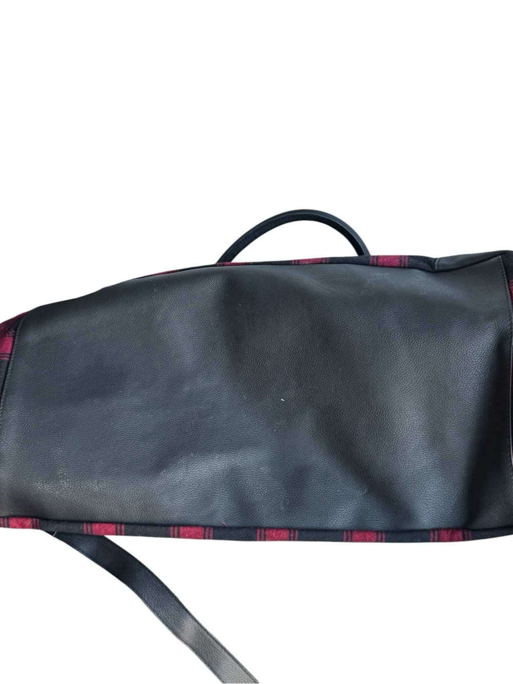 Maurices Red & Black Plaid Tote Weekender Bag with Shoulder Strap MINTY - Picture 8 of 12